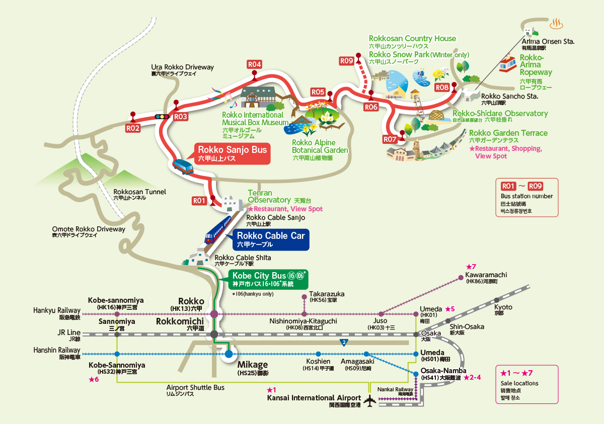 Getting to Mount Rokko via Public Transportation